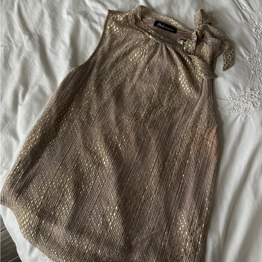 Shimmering Gold Mock Neck Tank